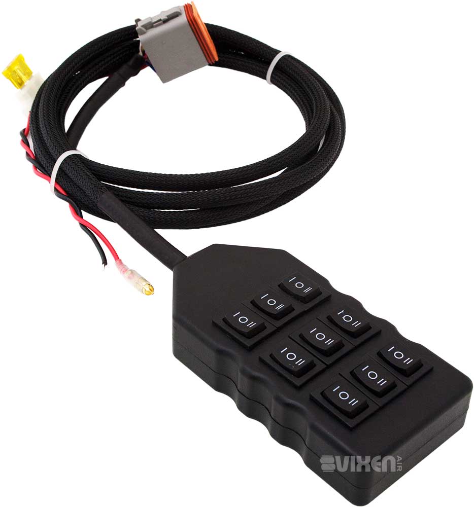 VIXEN AIR VXF4CM14B 12V 1/4" NPT SUSPENSION MANIFOLD WITH 9-SWITCH CONTROLLER image 4