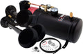 VIXEN HORNS VXO8210/3114B TRIPLE TRUMPET TRAIN AIR HORN BLACK WITH 1 GALLON TANK AND 150 PSI COMPRESSOR image 0