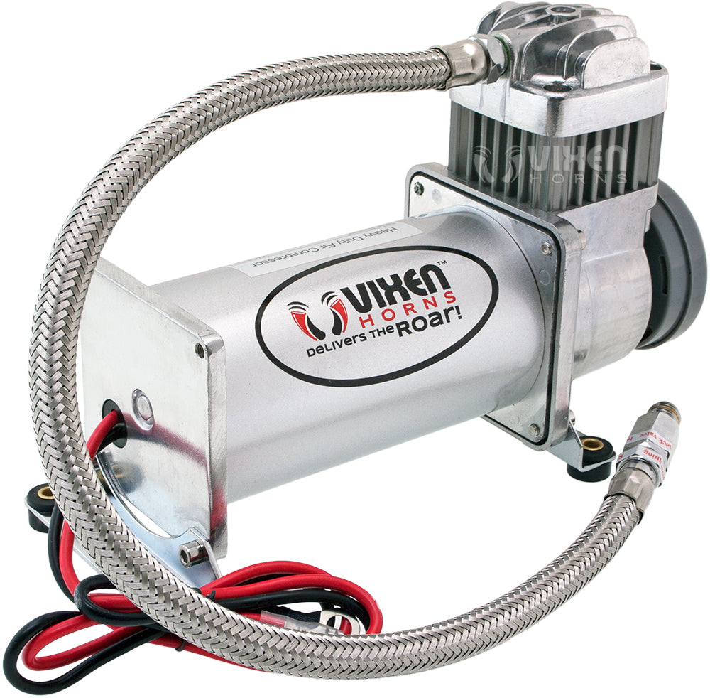 VIXEN HORNS VXO8330/4318B QUAD TRUMPET TRAIN AIR HORN BLACK WITH 3 GALLON TANK AND 200 PSI COMPRESSOR image 5