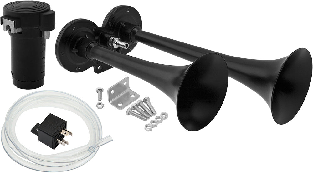 VIXEN HORNS VXH2311B DUAL TRUMPET TRAIN AIR HORN KIT BLACK image 0