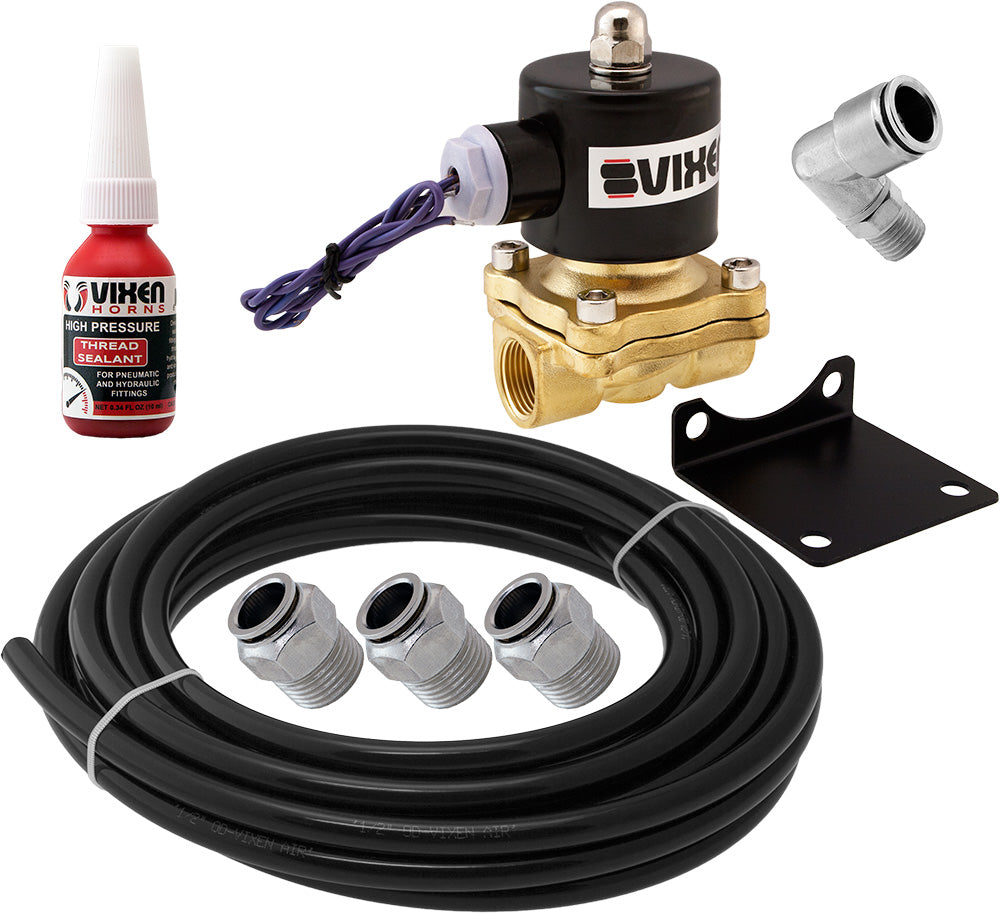 VIXEN HORNS VXK2112 1/2" HIGH FLOW 210 PSI/12V ELECTRIC AIR VALVE TRAIN HORN SOLENOID UPGRADE KIT image 0