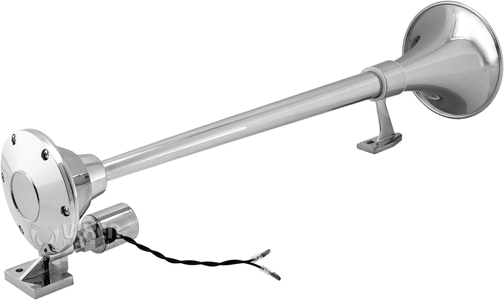 VIXEN HORNS VXO8350/1164 SINGLE TRUMPET TRAIN AIR HORN CHROME PLATED WITH 5 GALLON TANK AND 200 PSI COMPRESSOR image 1