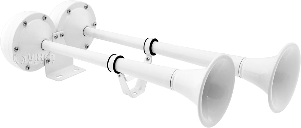 VIXEN HORNS VXH2112MAR-W MARINE GRADE STAINLESS STEEL ELECTRIC AIR HORN WHITE image 1