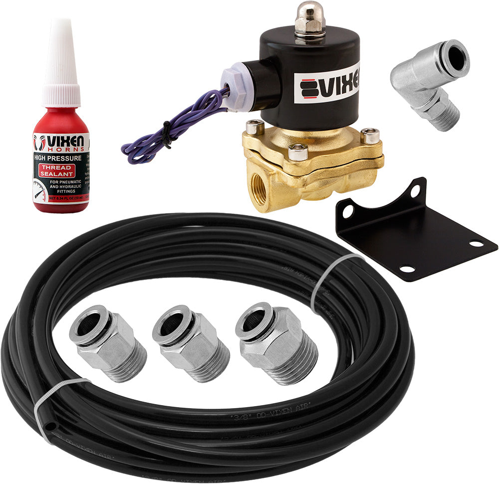 VIXEN HORNS VXK2138 3/8" HIGH FLOW 210 PSI/12V ELECTRIC AIR VALVE TRAIN HORN SOLENOID UPGRADE KIT image 0