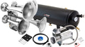VIXEN HORNS VXO8330/4318 QUAD TRUMPET TRAIN AIR HORN CHROME PLATED WITH 3 GALLON TANK AND 200 PSI COMPRESSOR image 0