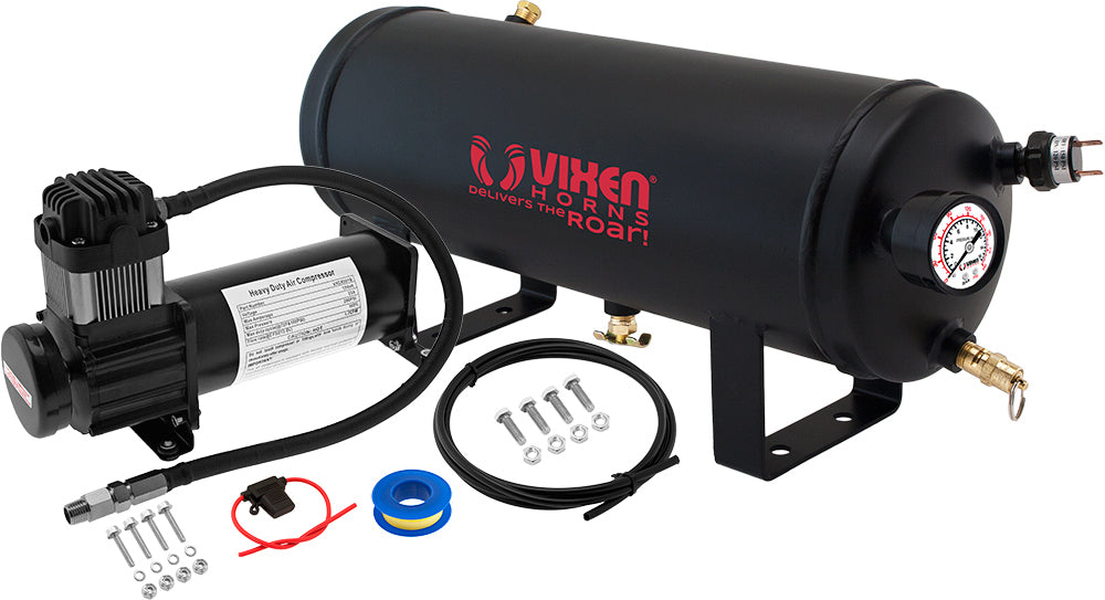 VIXEN HORNS VXO8315B 1.5 GALLON AIR TANK WITH 200 PSI AIR COMPRESSOR ONBOARD AIR SYSTEM image 0