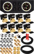 VIXEN AIR VXK3805GB 3/8" NPT AIR RIDE SUSPENSION HIGH FLOW AIR VALVES WITH FOUR AIR SPRINGS, PRESSURE SWITCH, GAUGE DASH PANEL, HOSES AND FITTINGS image 0