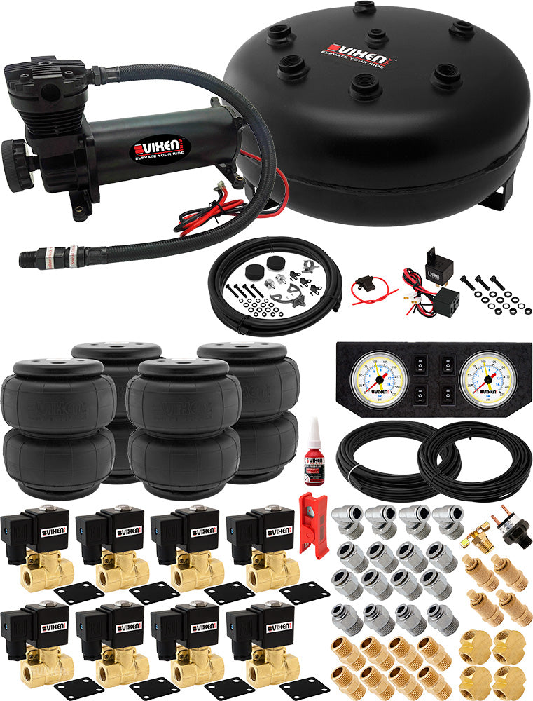 VIXEN AIR VXX3805FW/4840B AIR SUSPENSION KIT FOR TRUCK/CAR BAG/AIR RIDE/SPRING. ON BOARD SYSTEM, 200PSI COMPRESSOR, 4 GALLON TANK image 0
