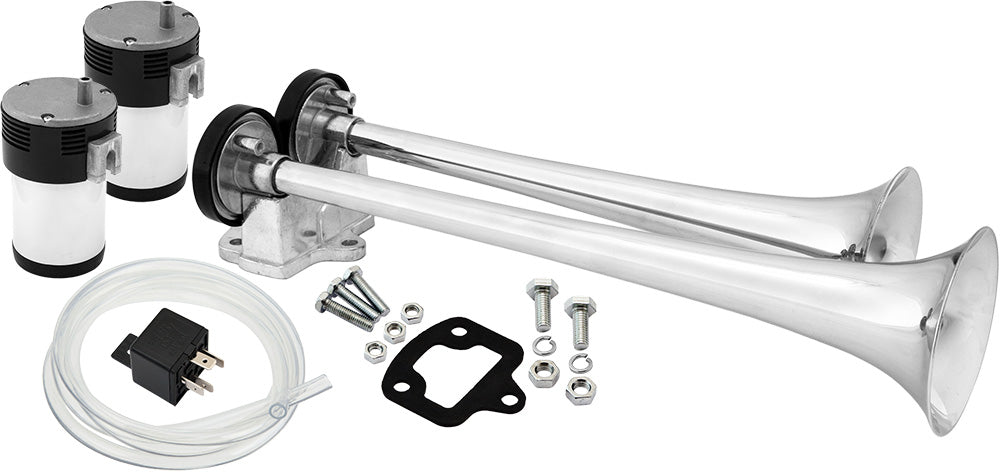 VIXEN HORNS VXH2112C DUAL TRUMPET TRAIN AIR HORN KIT CHROME COLOR image 0