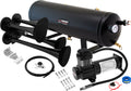VIXEN HORNS VXO8330B/4114B QUAD TRUMPET TRAIN AIR HORN WITH COVERS BLACK, 3 GALLON TANK AND 200 PSI COMPRESSOR image 0