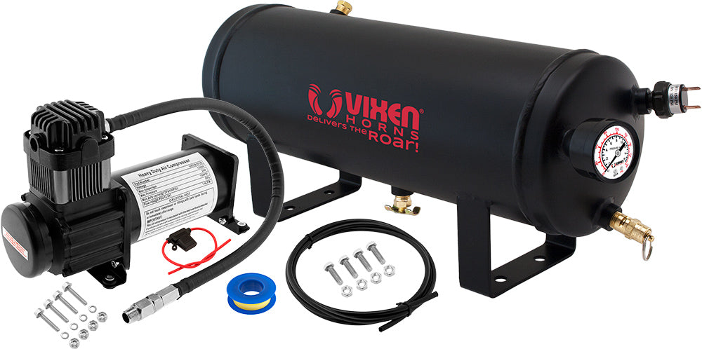 VIXEN HORNS VXO8115B 1.5 GALLON AIR TANK WITH 150 PSI AIR COMPRESSOR ONBOARD AIR SYSTEM image 0