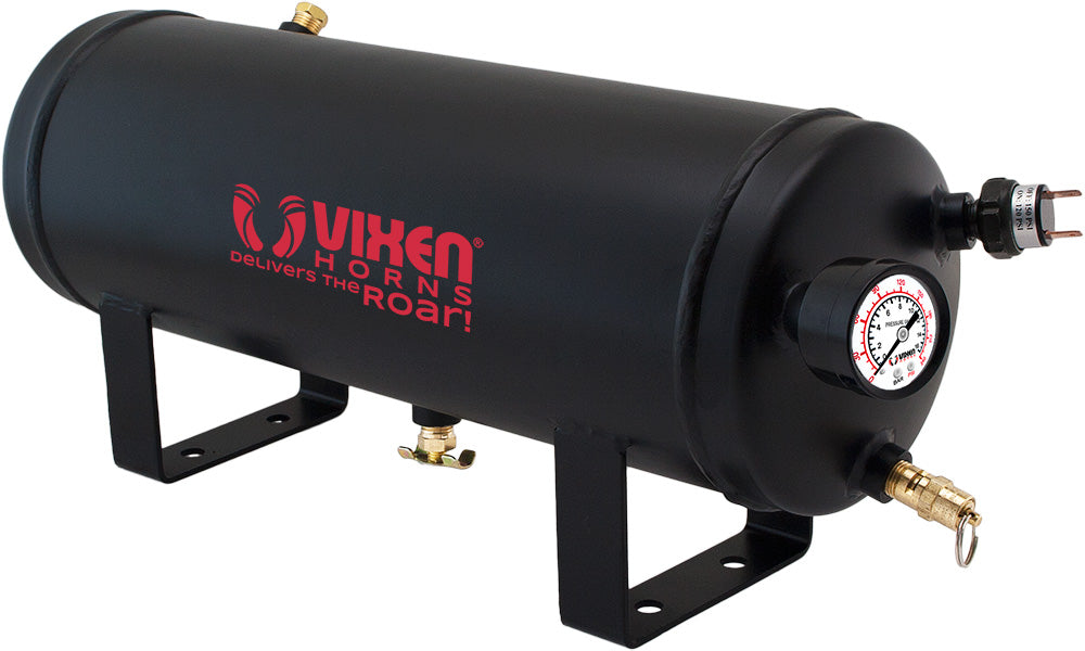 VIXEN HORNS VXO8115B/3118B TRIPLE TRUMPET TRAIN AIR HORN BLACK WITH 1.5 GALLON TANK AND 150 PSI COMPRESSOR image 6