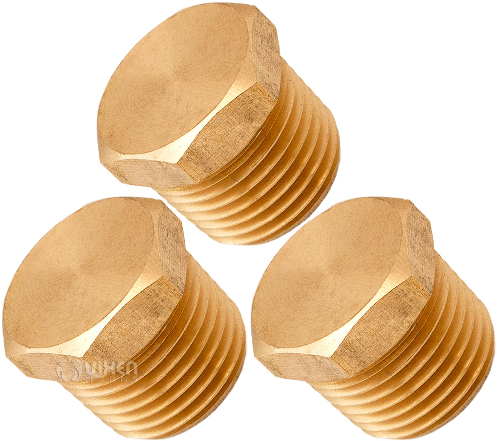 VIXEN HORNS VXA7538-3 3/8" NPT BRASS HEX HEAD MALE PLUG (3 PACK) image 0