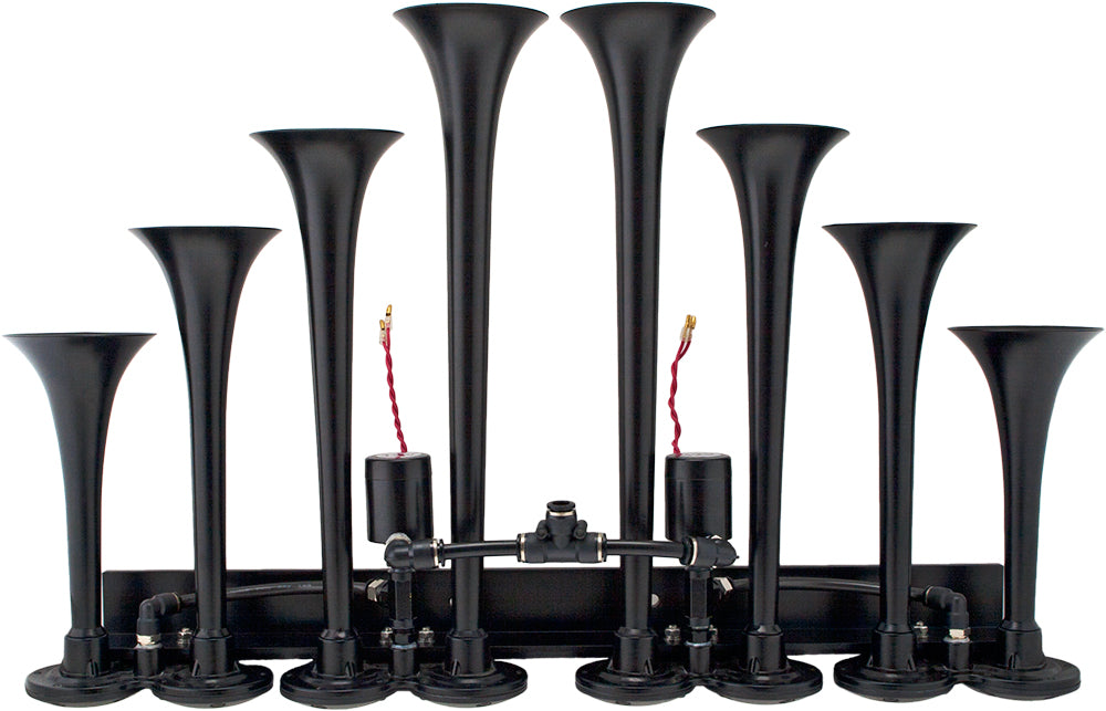 VIXEN HORNS OCTOPOD™ VXO8330/8124XB OCTO TRUMPET TRAIN AIR HORN BLACK WITH 3 GALLON TANK AND 200 PSI COMPRESSOR image 4