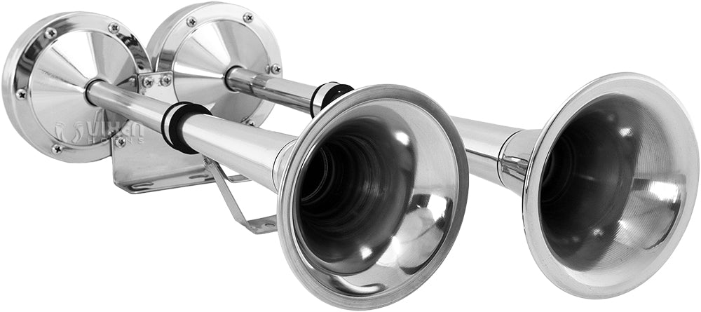 VIXEN HORNS VXH2112MAR/P MARINE GRADE STAINLESS STEEL ELECTRIC AIR HORN WITH COVERS CHROME COLOR image 3
