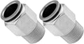VIXEN AIR VXA7312-2 3/8″ NPT MALE TO PUSH TO CONNECT (PTC) FOR 1/2″ OD HOSE STRAIGHT PNEUMATIC FITTING (2 Pack) image 0
