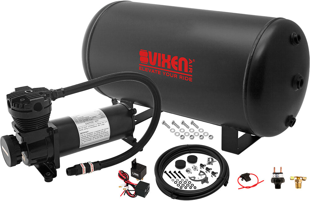 VIXEN AIR VXO4863B 6 GALLON STEEL AIR TANK WITH 200 PSI AIR COMPRESSOR ONBOARD AIR SYSTEM image 0
