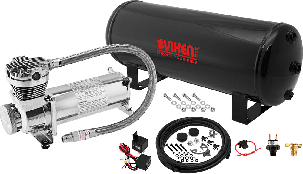 VIXEN AIR VXO4831C 3 GALLON STEEL AIR TANK WITH 200 PSI AIR COMPRESSOR ONBOARD AIR SYSTEM image 0
