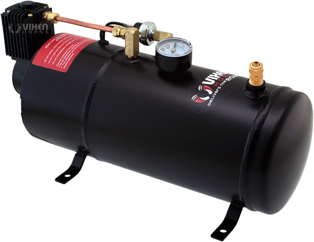 VIXEN HORNS VXO8210/4114B QUAD TRUMPET TRAIN AIR HORN BLACK WITH 1 GALLON TANK AND 150 PSI COMPRESSOR image 4
