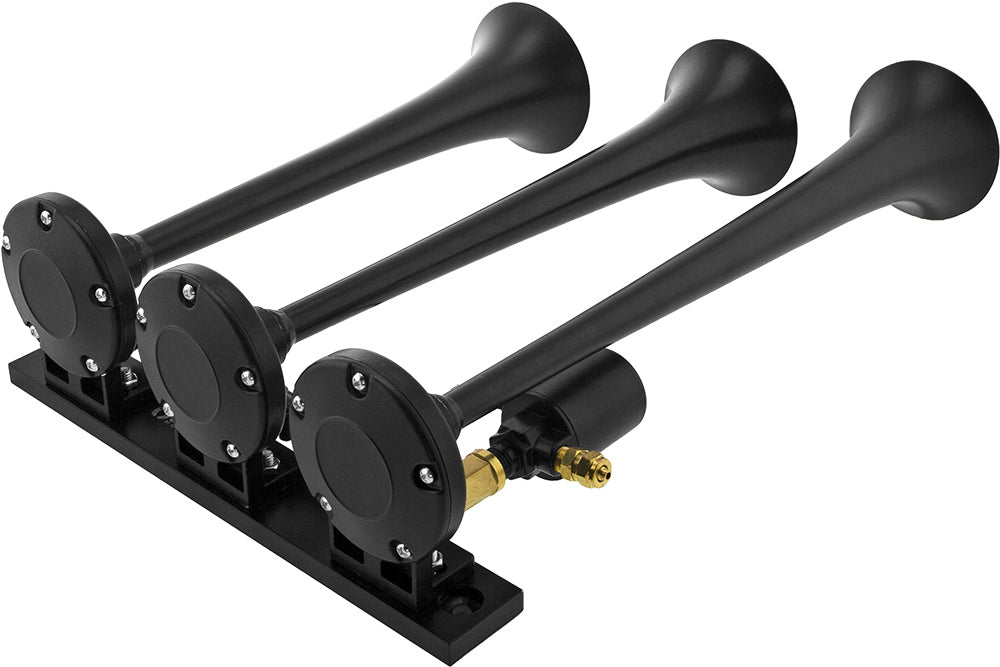 VIXEN HORNS VXH3118B TRIPLE TRUMPET TRAIN AIR HORN BLACK image 2