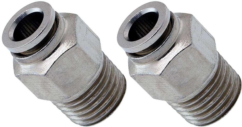 VIXEN AIR VXA7141-2 1/4″ NPT MALE TO PUSH TO CONNECT (PTC) FOR 1/4″ OD HOSE STRAIGHT PNEUMATIC FITTING (2 PACK) image 0