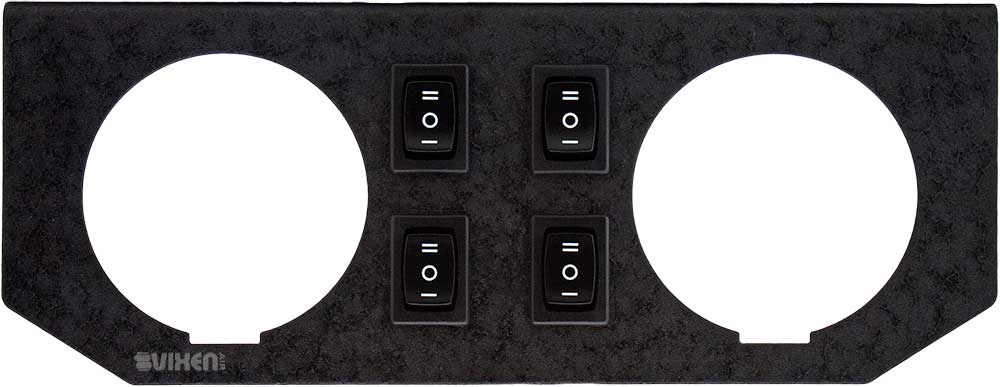 VIXEN AIR VXF2GP4RKW 2″ DUAL NEEDLE AIR PRESSURE GAUGES METAL DASH PANEL WITH FOUR SWITCHES WHITE image 4