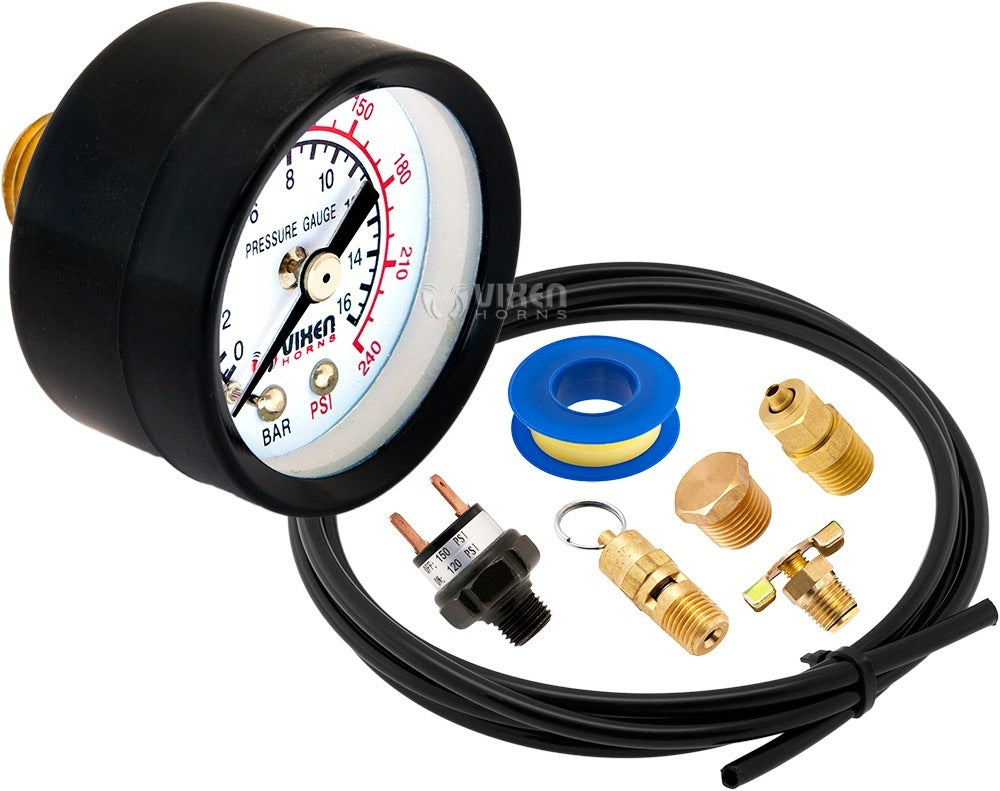 VIXEN HORNS VXO8715B/3311B TRIPLE TRUMPET TRAIN AIR HORN BLACK WITH 1.5 GALLON TANK AND 150 PSI COMPRESSOR image 8