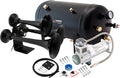 VIXEN HORNS VXO8350/3318B TRIPLE TRUMPET TRAIN AIR HORN BLACK WITH 5 GALLON TANK AND 200 PSI COMPRESSOR image 0