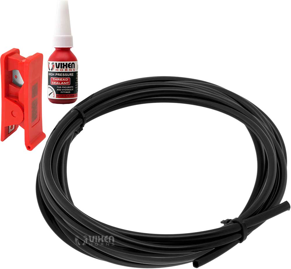 VIXEN HORNS VXA7142K 1/4" OD NYLON/PLASTIC HOSE (20 FT) WITH THREAD SEALANT AND HOSE CUTTER image 0