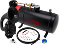 VIXEN HORNS VXO8210/1101 SINGLE TRUMPET SNAIL AIR HORN BLACK WITH 1 GALLON TANK AND 150 PSI COMPRESSOR image 0
