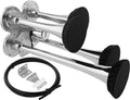 VIXEN HORNS VXH4114/P FOUR TRUMPET TRAIN AIR HORN WITH COVERS CHROME PLATED image 0