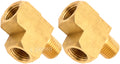 VIXEN HORNS VXA7614-2 1/4" NPT MALE (1) X 1/4" NPT FEMALE (2) TEE BRASS FITTING (2 PACK) image 0