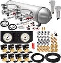 VIXEN AIR VXX1209GW/4850DCF AIR SUSPENSION KIT FOR TRUCK/CAR BAG/AIR RIDE/SPRING. ON BOARD SYSTEM, DUAL 200PSI COMPRESSOR, 5 GALLON ALUMINUM TANK image 0