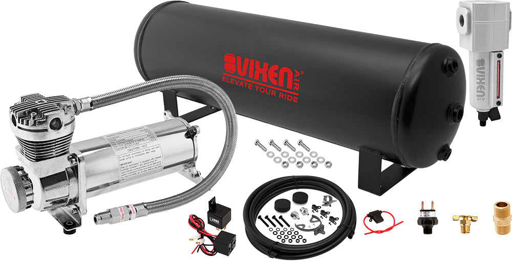 VIXEN AIR VXO4841CF 4 GALLON STEEL AIR TANK WITH 200 PSI AIR COMPRESSOR ONBOARD AIR SYSTEM image 0