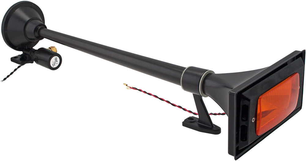 VIXEN HORNS VXO4830AB/1264YB SINGLE TRUMPET TRAIN AIR HORN BLACK WITH 3 GALLON ALUMINUM TANK AND 200 PSI COMPRESSOR image 1