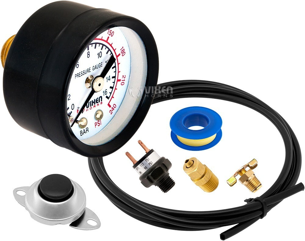 VIXEN HORNS VXO8805/1101 SINGLE TRUMPET SNAIL AIR HORN BLACK WITH 0.5 GALLON TANK AND 150 PSI COMPRESSOR image 8