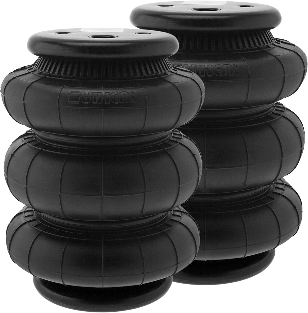 VIXEN AIR VXD2600TDP 1/2" NPT SINGLE AIR PORT TRIPLE BELLOW SUSPENSION AIR SPRING/AIR BAG (DUAL PACK) image 0