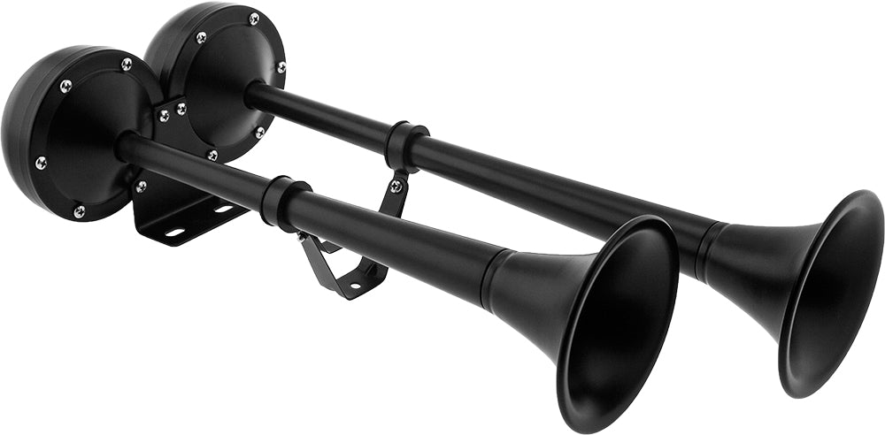 VIXEN HORNS VXH2112MAR-B MARINE GRADE STAINLESS STEEL ELECTRIC AIR HORN BLACK image 1