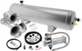 VIXEN HORNS VXO8330APRO/3114C TRIPLE TRUMPET TRAIN AIR HORN CHROME PLATED WITH 3 GALLON ALUMINUM TANK AND 200 PSI COMPRESSOR image 0