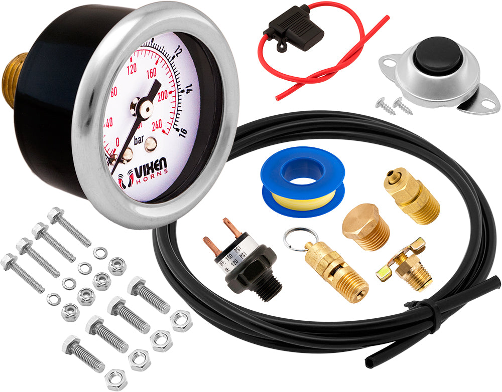 VIXEN HORNS VXO8115/6810C SIX TRUMPET MUSICAL AIR HORN CHROME PLATED WITH 1.5 GALLON TANK AND 150 PSI COMPRESSOR image 8