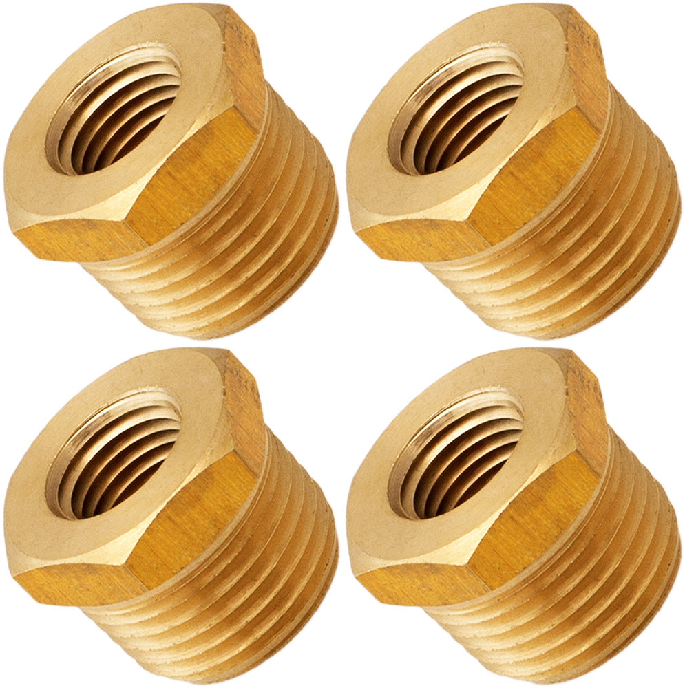 VIXEN HORNS VXA1214-4 1/2" NPT MALE TO 1/4" NPT FEMALE BRASS THREAD REDUCER FITTING (4 PACK) image 0