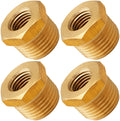 VIXEN HORNS VXA1214-4 1/2" NPT MALE TO 1/4" NPT FEMALE BRASS THREAD REDUCER FITTING (4 PACK) image 0