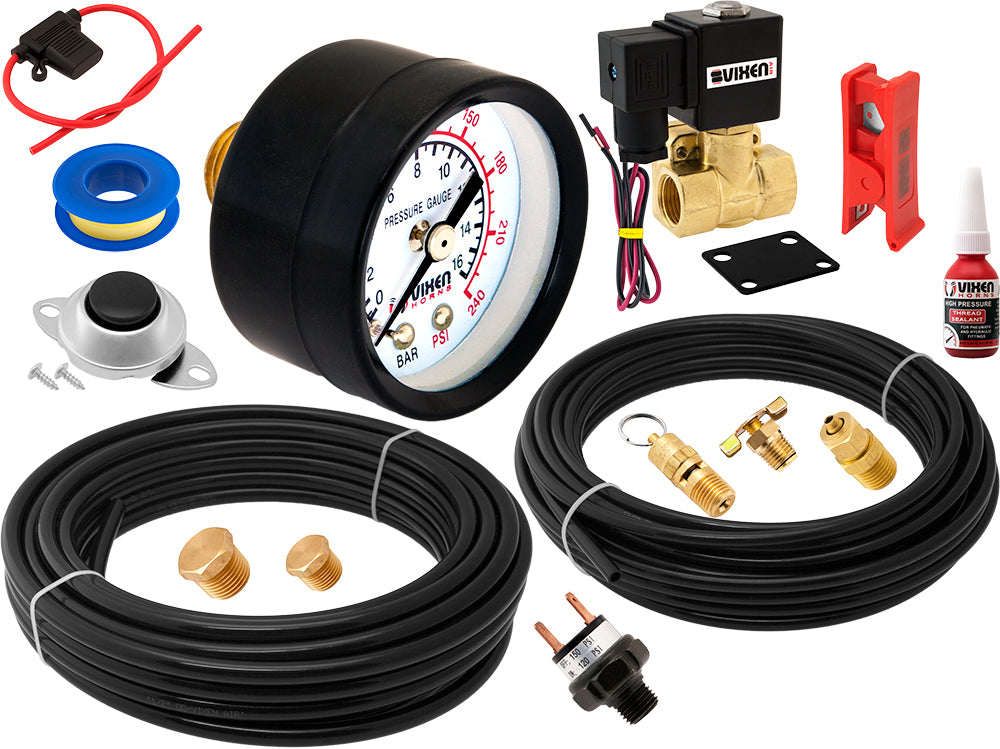 VIXEN HORNS VXO8330/5901B QUINTUPLE TRUMPET ABS TRAIN AIR HORN BLACK WITH 3 GALLON TANK AND 200 PSI COMPRESSOR image 9