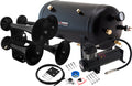 VIXEN HORNS VXO8350B/4318B QUAD TRUMPET TRAIN AIR HORN BLACK WITH 5 GALLON TANK AND 200 PSI COMPRESSOR image 0