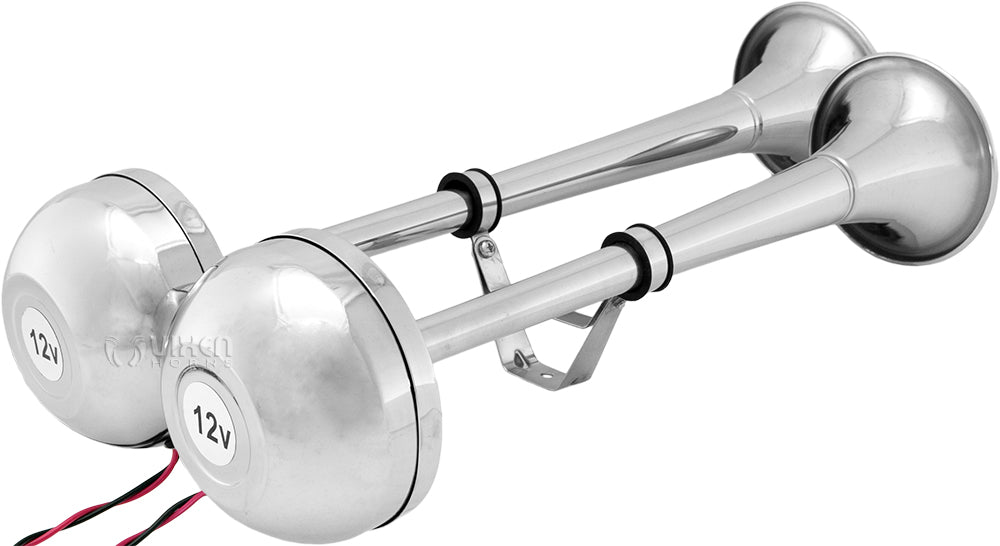 VIXEN HORNS VXH2112MAR/P MARINE GRADE STAINLESS STEEL ELECTRIC AIR HORN WITH COVERS CHROME COLOR image 4