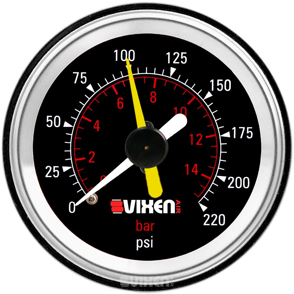 VIXEN AIR VXF1GP2RKB 2″ DUAL NEEDLE AIR PRESSURE GAUGE METAL DASH PANEL WITH TWO SWITCHES BLACK image 2