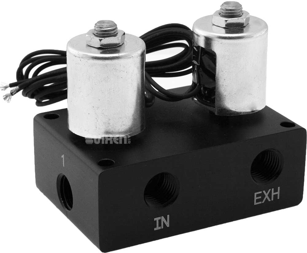 VIXEN AIR VXF1CM0125W 2 VALVE SUSPENSION MANIFOLD WITH TWO 2500 AIR SPRINGS, ONE SINGLE NEEDLE WHITE GAUGE PANEL, 3/8" OD HOSE 50 FT, 1/4" OD HOSE 35 FT AND FITTINGS image 1