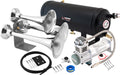 VIXEN HORNS VXO8315/3318 TRIPLE TRUMPET TRAIN AIR HORN CHROME PLATED WITH 1.5 GALLON TANK AND 200 PSI COMPRESSOR image 0