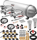 VIXEN AIR VXX1208H/4850DCF AIR SUSPENSION KIT FOR TRUCK/CAR BAG/AIR RIDE/SPRING. ON BOARD SYSTEM, DUAL 200PSI COMPRESSOR, 5 GALLON ALUMINUM TANK image 0