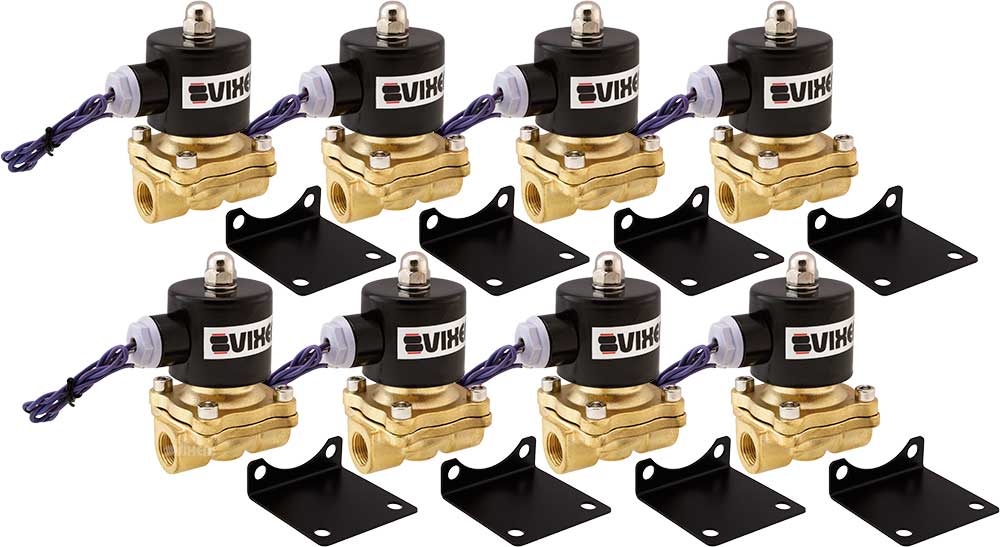 VIXEN AIR VXF2038-8 12V 3/8" NPT HIGH FLOW ELECTRIC AIR VALVE (8-PACK) image 0